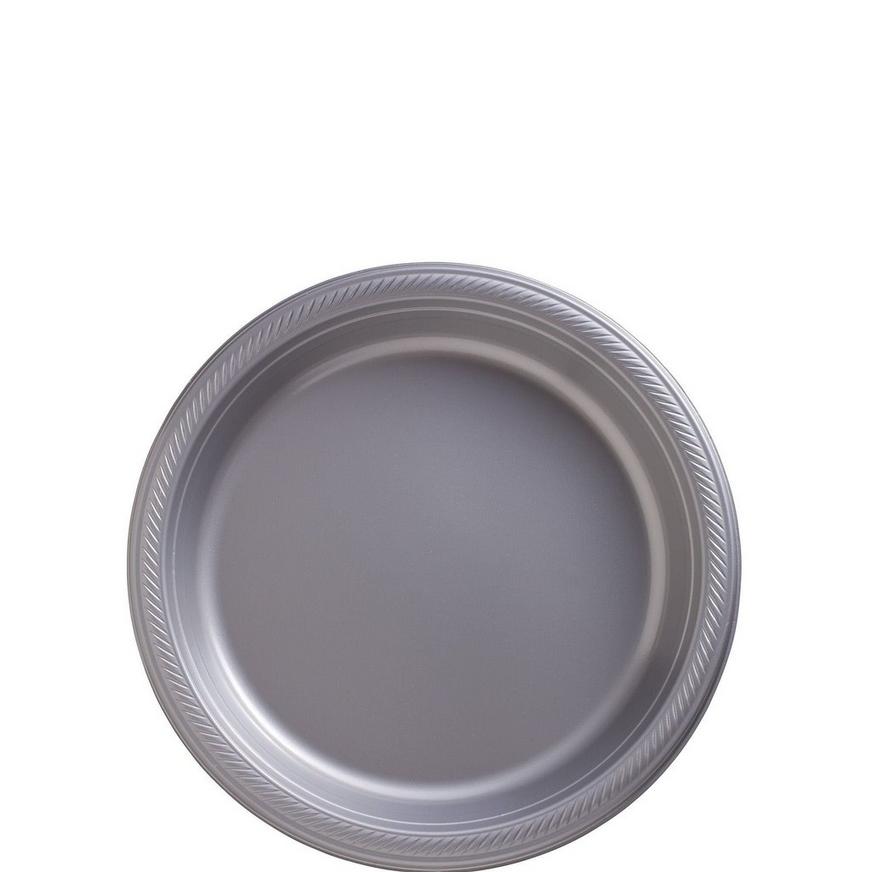 Silver Plastic Dessert Plates 20ct